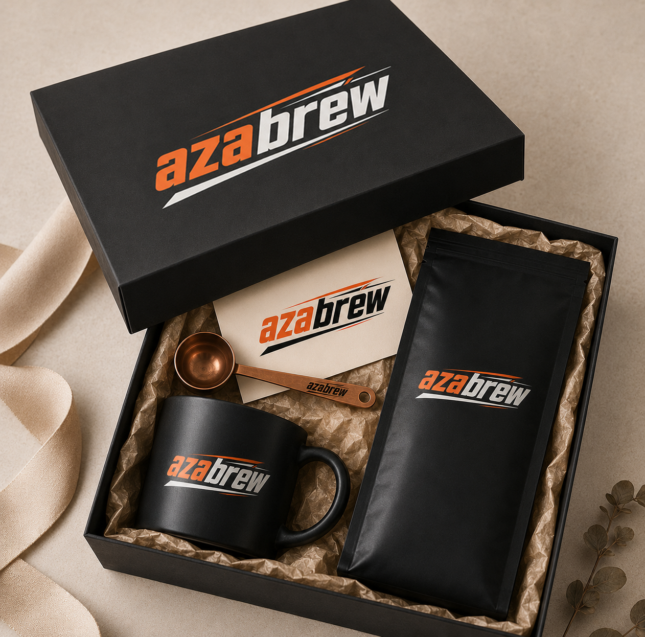 AZABREW coffee gift box with mug and scoop